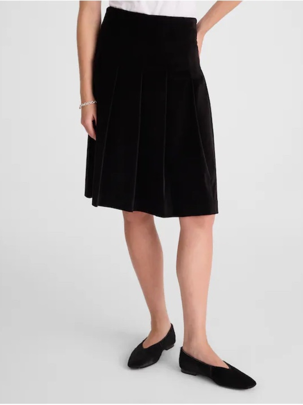 Madewell NY249 Velvet Pleated Mini Skirt Black Size 6 Holiday Party